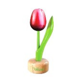 wooden tulip on foot in red / white