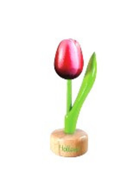 Holz Tulpe zu Fuß in Rot / weiß