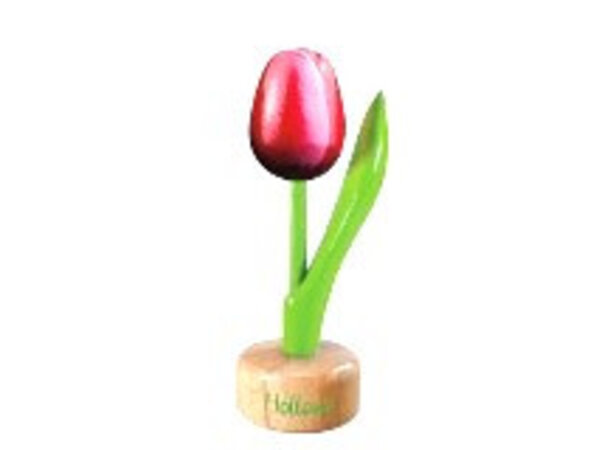 wooden tulip on foot in red / white