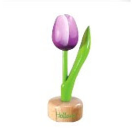 wooden tulip on foot in purple