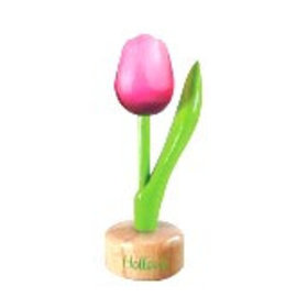 wooden tulip on foot in pink