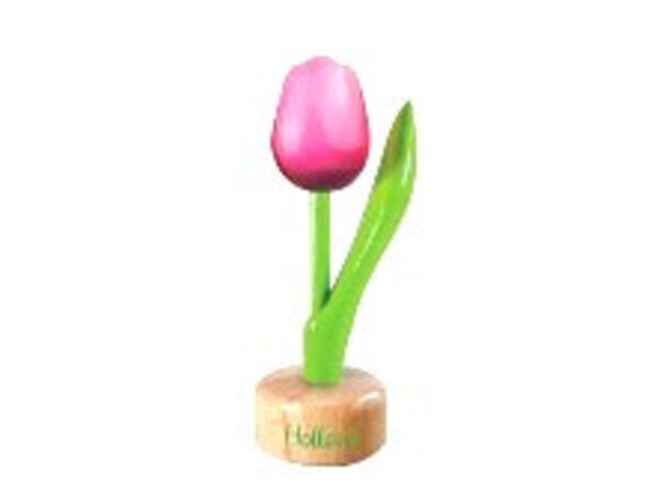 wooden tulip on foot in pink