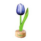 houten tulp op een voet in de kleur blauw