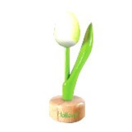 wooden tulip on foot in white