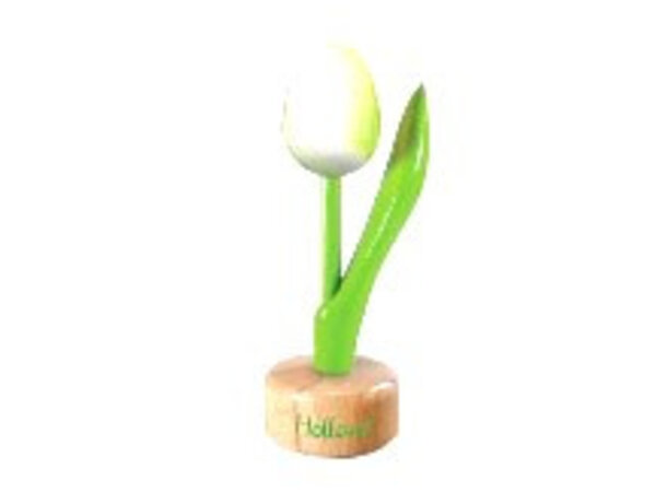 wooden tulip on foot in white