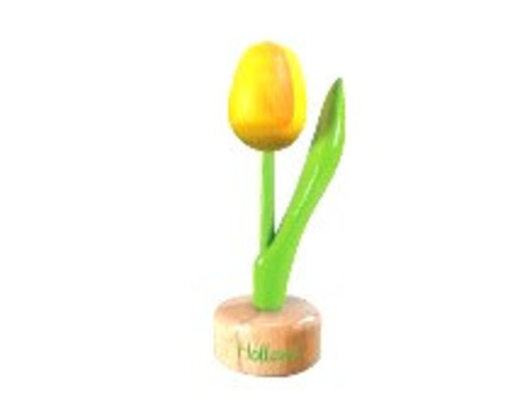 wooden tulip on foot in yellow