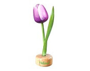 wooden tulip on a large foot