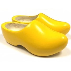 Yellow children's wooden shoes