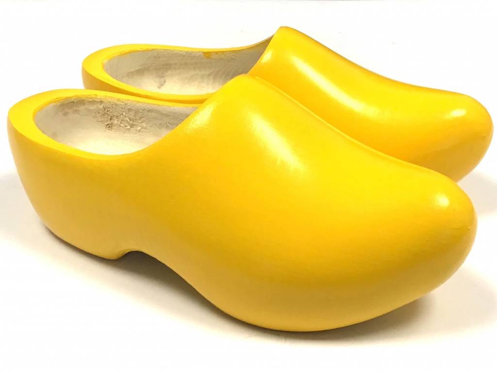 Yellow wooden shoes | Dutch clogs in 