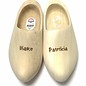 Wooden shoes with engraving