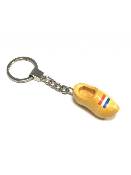 sleutelhanger met een klompje met afbeelding vlag