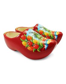 Red Wooden Shoes with Windmill – Traditional, Colorful and 100% Dutch