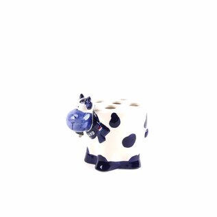 delftsblauwe tandenborstelhouder koe