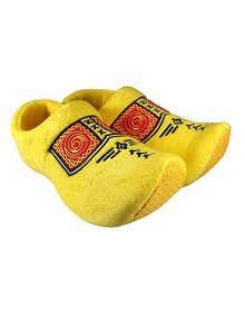 Nijhuis Yellow Clog Slippers with Farmer's Motif - Comfortable and Warm Dutch House Slippers