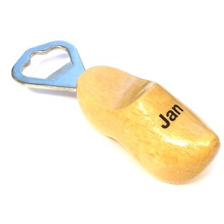 Bottle opener clog with text