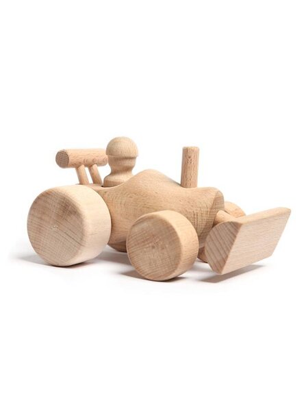 Wooden toy clog executed as a shovel