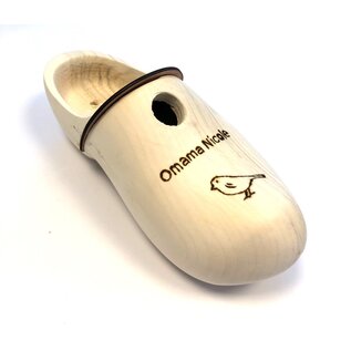 Vogelhaus Holzschuhe mit gravur