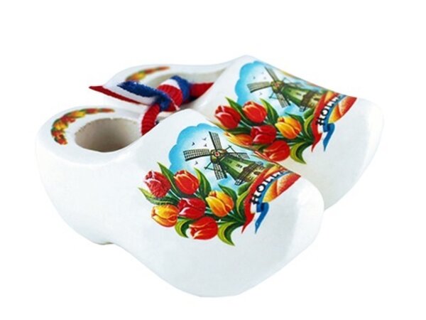 Souvenir Clog 6 cm weiße Tulpe