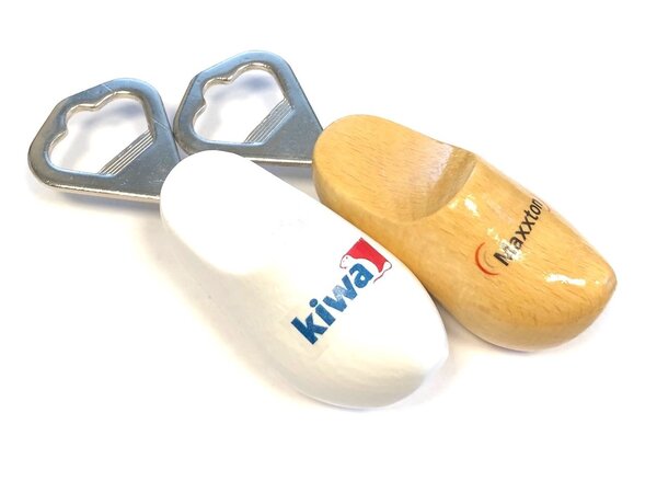 Bottle opener clog with logo