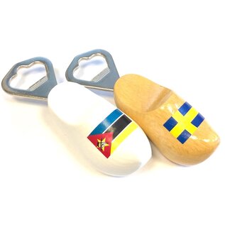 Bottle opener clog with flag