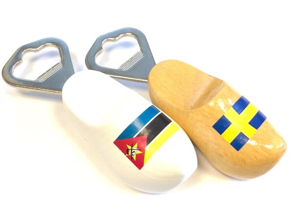 Bottle opener clog with flag