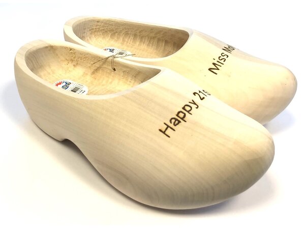 hölzerne Damen Holzshuhe mit Gravur