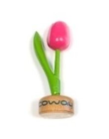 houten tulp met logo op voet in diverse kleuren