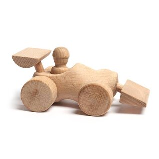 Toy clog performed as a racing car with engraving
