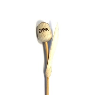 Houten tulpen met gravering