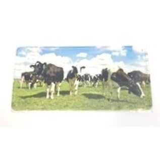 Aluminum sign with an image of cows