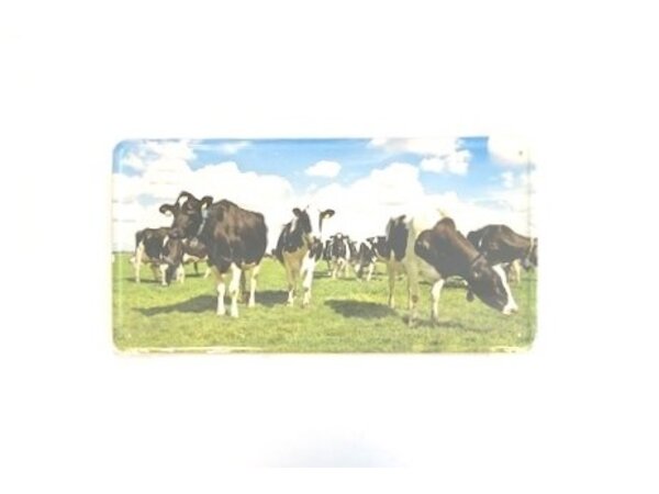 Aluminum sign with an image of cows Aluminum sign with an image of cows