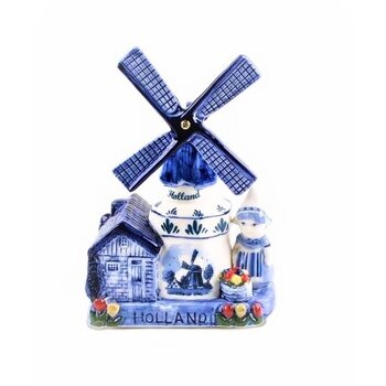 Delfter blauer Musikmühlen Bäuerin Holland 16 cm