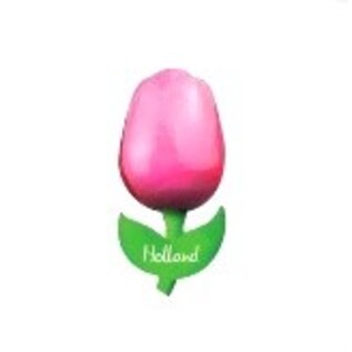 wooden tulip on a magnet with text large
