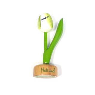 Wooden tulip on foot with text small in various colors