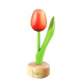 Wooden tulip on foot with text large in various colors