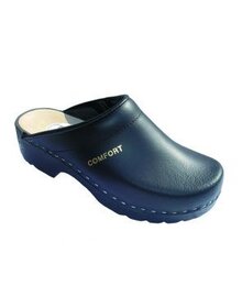 PU clog in black with open heel