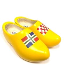 Wooden shoes with the flag