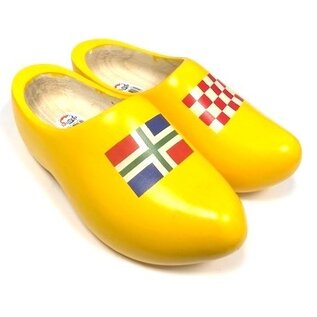 Wooden shoes with the flag