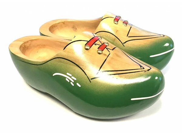 Robuste Holzschuhe grün
