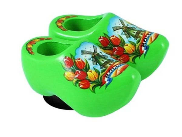 clogs with a magnet green