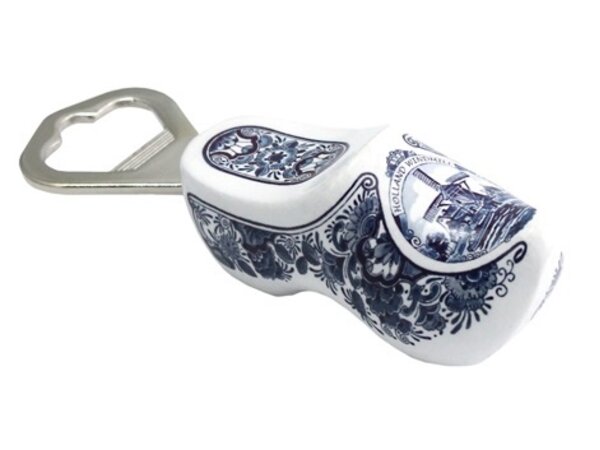 Delft blue bottle opener clog poly windmill