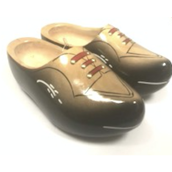 Robuste Holzschuhe schwarz
