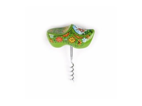 green souvenir clog designed as a corkscrew green souvenir clog designed as a corkscrew