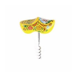 Yellow souvenir clog designed as a corkscrew