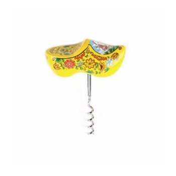 Yellow souvenir clog designed as a corkscrew Yellow souvenir clog designed as a corkscrew