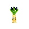  Blauwe houten tulpen in een transparant houten vaas