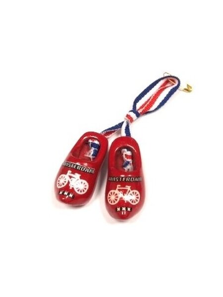 Red brooch / corsage clogs Amsterdam