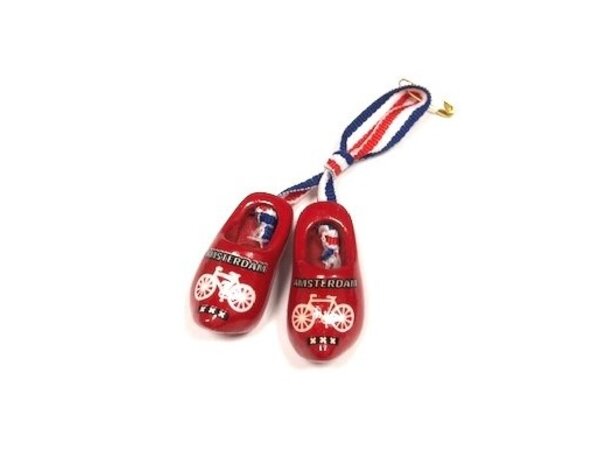 Broche / corsage klompjes rood Amsterdam