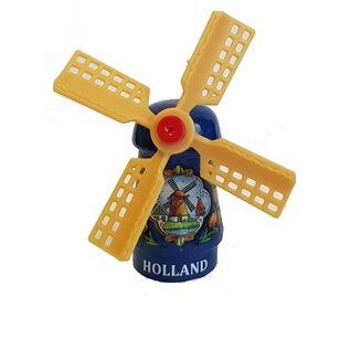 Blauwe souvenirs molen op een magneet