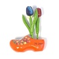 Wooden tulips on a clog with text